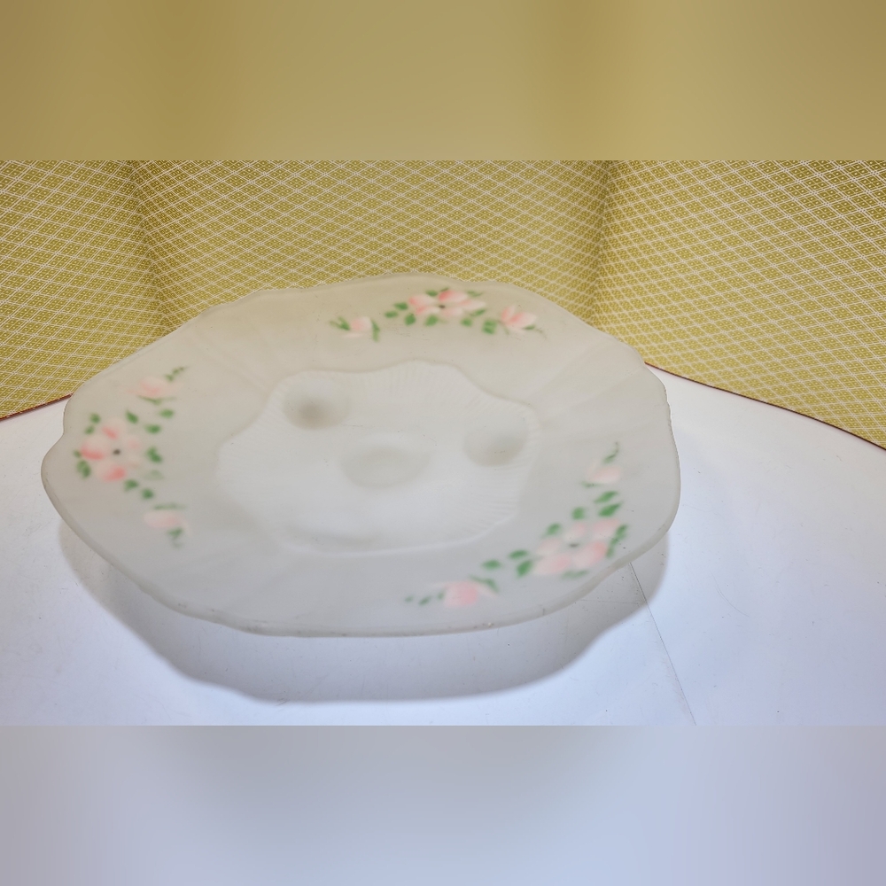 Vintage 10" footed Console bowl dish satinized Kay Rose 1932 Lancaster Line 868
